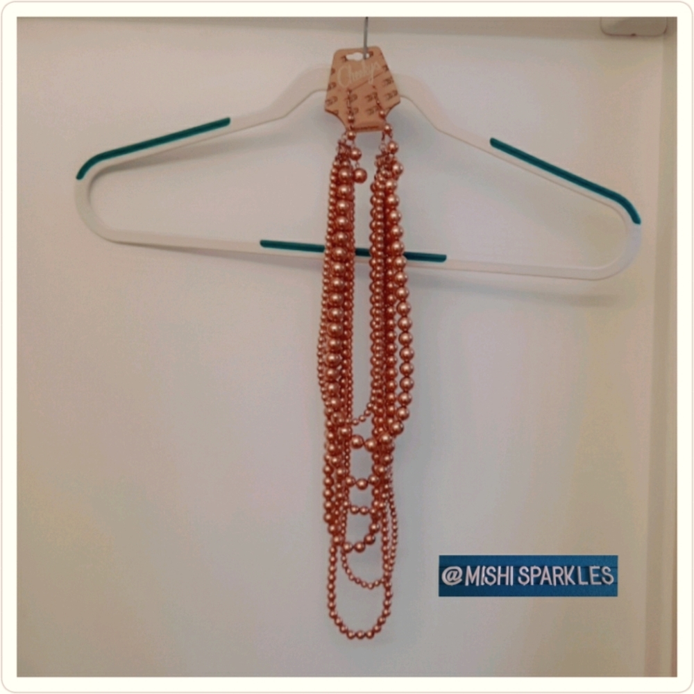 🆕️ 7 strand rose gold necklace and earrings